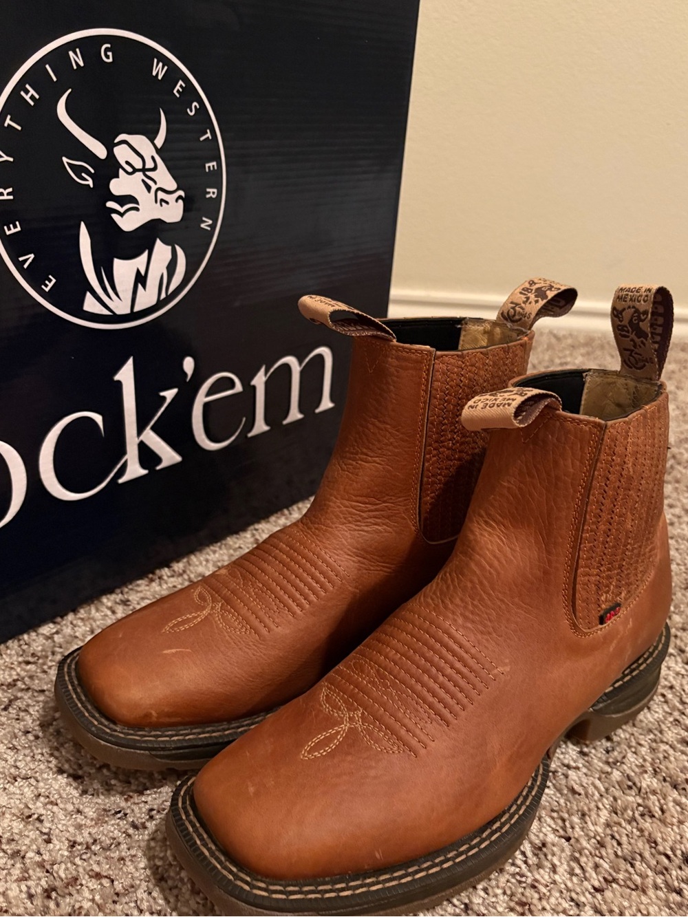 Men's Tan Leather  Work Boots size 25.5